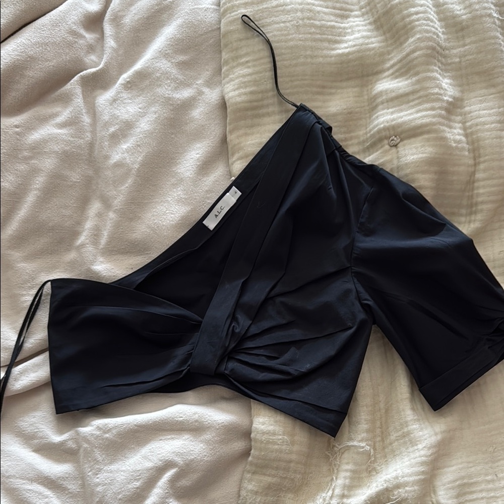 A.L.C asymmetrical one shoulder crop top